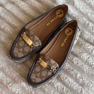 Coach Signature Canvas Brown Loafers